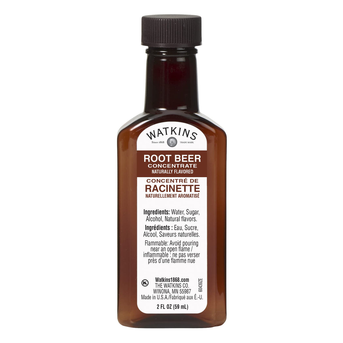 Watkins Root Beer Concentrate six-pack pack shot showing convenient multi-pack option.