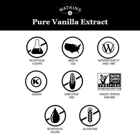 Watkins vanilla extract bottle highlighting USA crafted production