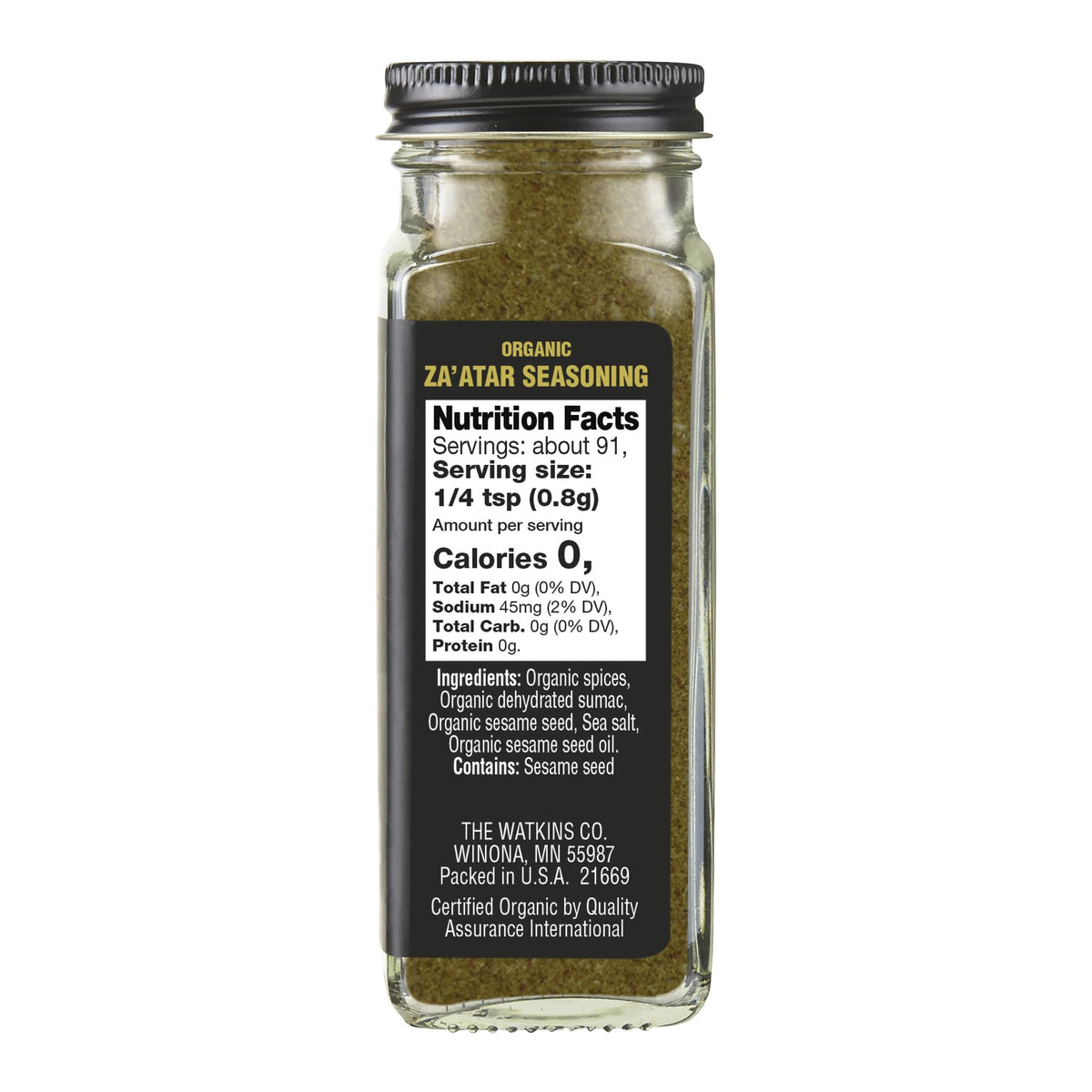 Watkins Zaatar spice mix close-up highlighting herbs and sesame aroma for versatile cooking