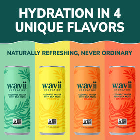 Wavii coconut water sea moss refrigerated display signals ready hydration.