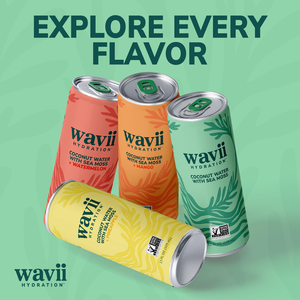 Wavii glass with straw showing tropical hydration on the go.