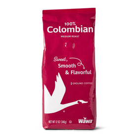 Wawa Ground Coffee Colombian Medium Roast 12oz bag ready for fresh morning brews