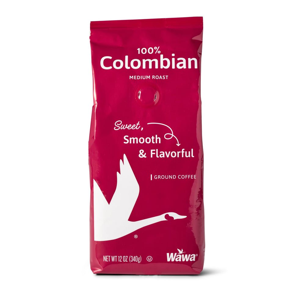 Wawa Ground Coffee Colombian Medium Roast 12oz bag ready for fresh morning brews