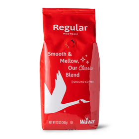 Wawa ground coffee bag front, smooth daily brew.