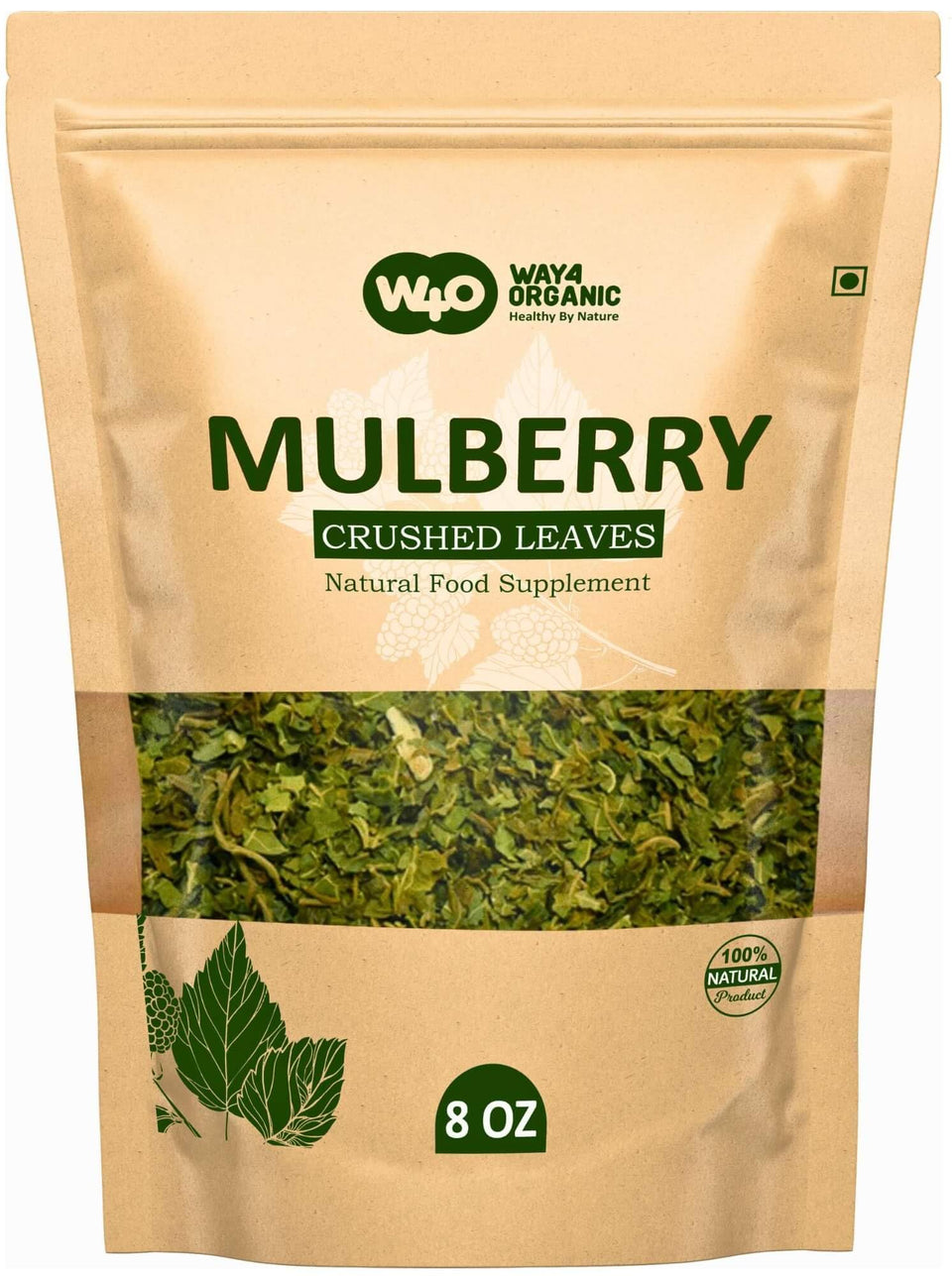 WAY 4 ORGANIC W4O mulberry leaf tea loose leaves for caffeine-free brewing