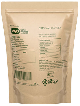 WAY 4 ORGANIC W4O CCF Tea being prepared with two teaspoons in two cups water