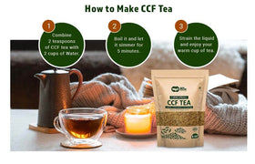 Packaging of WAY 4 ORGANIC W4O CCF Tea in 8-ounce size