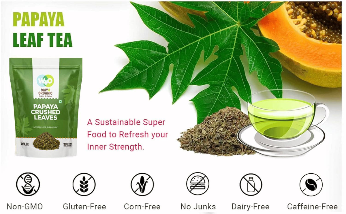 WAY 4 ORGANIC W4O 8 oz packaging highlights loose leaves.