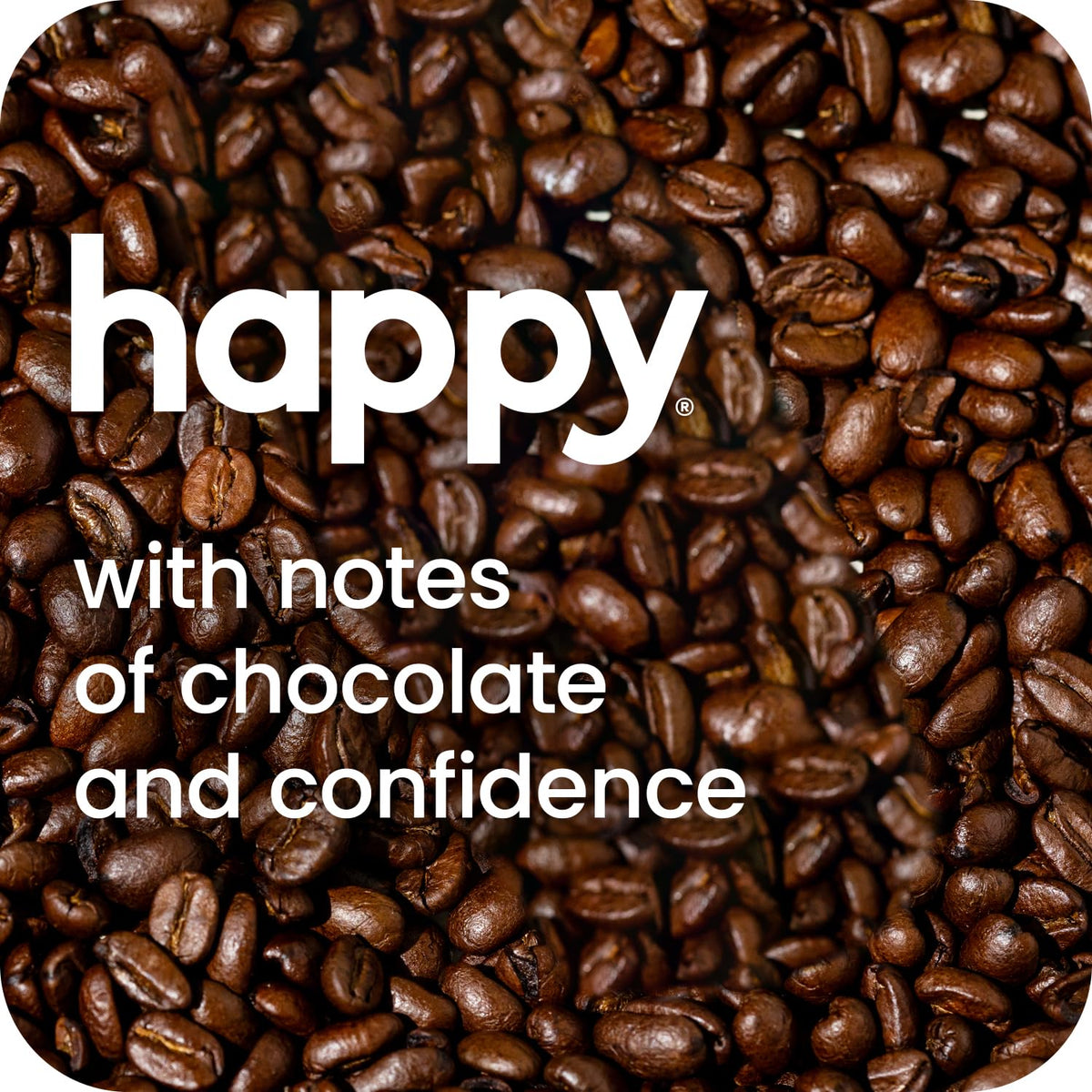 We Are Happy Happy Coffee Pod packaging ready for gifting or display.