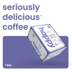 We Are Happy K-cup compatible pods for a quick, even brew.