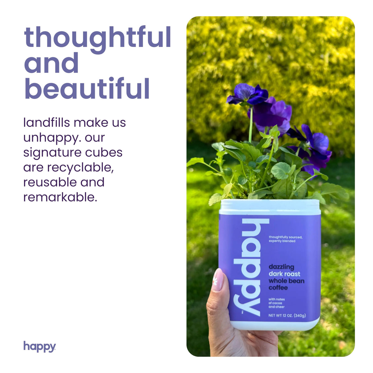 We Are Happy rainforest alliance certified pods support responsible sourcing.