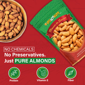 We Got Nuts unsalted almonds offer clean crunch without added salt