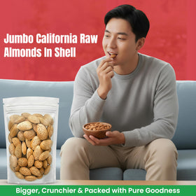 California almonds in shell ready to roast or munch