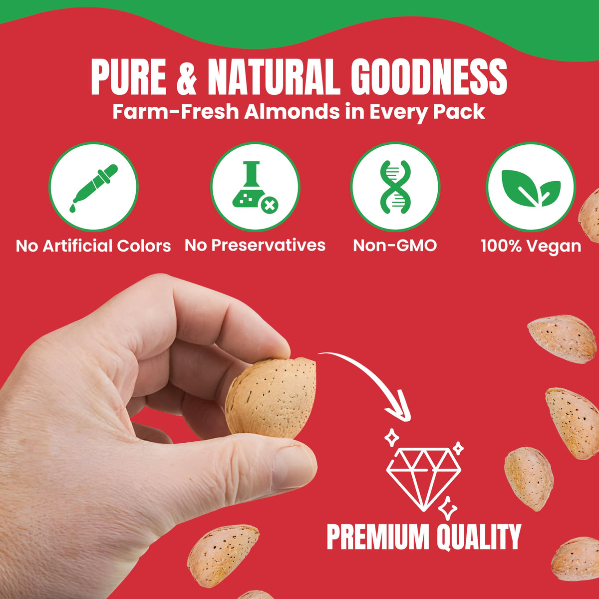 Kosher unsalted almonds in-shell ready for snacking and bulk use