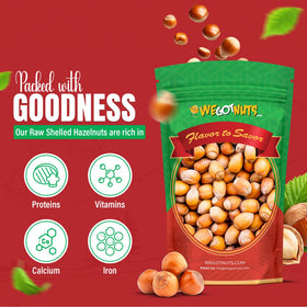 We Got Nuts hazelnuts in shell close-up — crunchy texture and rich aroma.