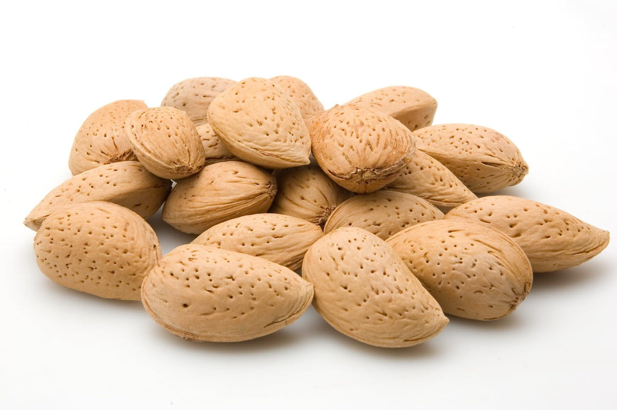 We Got Nuts jumbo California almonds in shell in a resealable bag for freshness