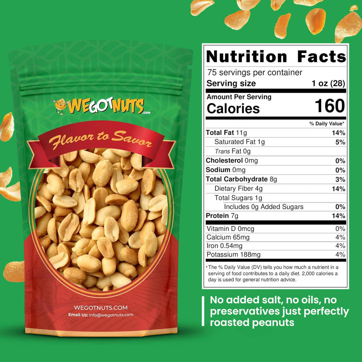 We Got Nuts natural ingredients peanuts promoting clean snacking