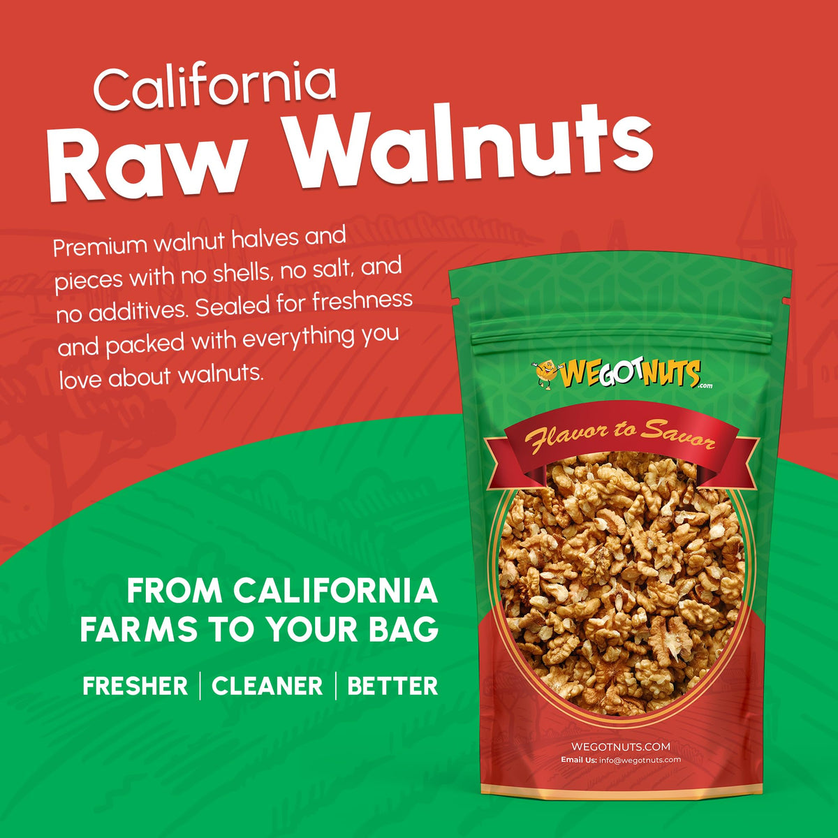 We Got Nuts no-shell walnuts ready for crunchy baking and toppings