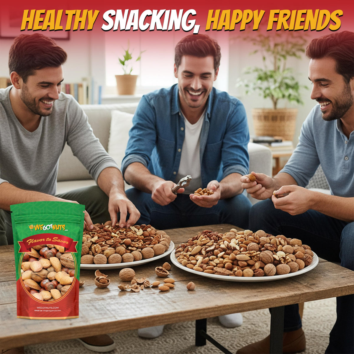 We Got Nuts in-shell crack-open visuals – fresh aroma and satisfying crunch