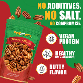 We Got Nuts pecans resealable bag emphasizes freshness and convenience