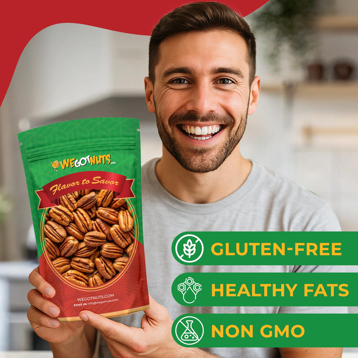 We Got Nuts pecans as a crunchy topping for salads and yogurt