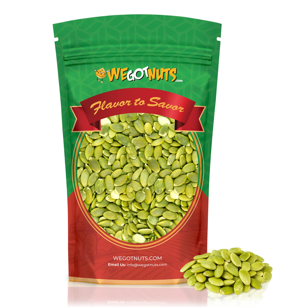 We Got Nuts pumpkin seeds raw pepitas in resealable bag for snacking