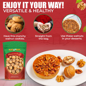 We Got Nuts raw California walnuts in shell on countertop ready to crack.