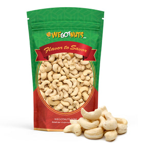 We Got Nuts raw cashews 5lb bag front for bulk pantry snacking.