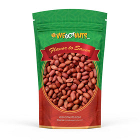 We Got Nuts raw red skin peanuts bag front, bulk USA-grown quality