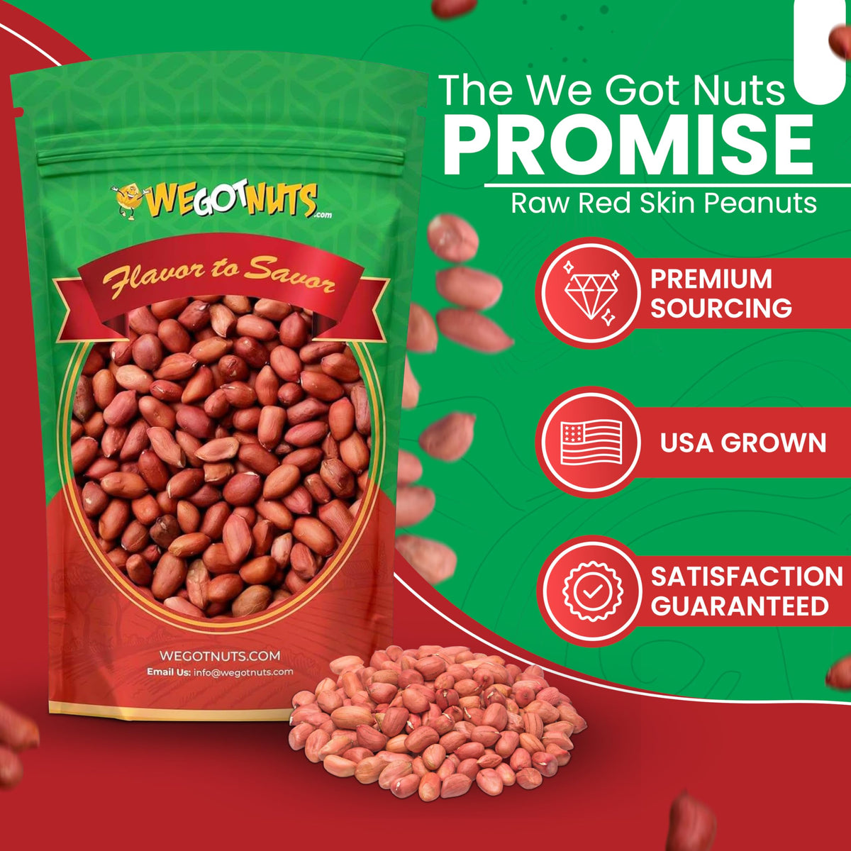 We Got Nuts resealable bag open for freshness and easy snacking
