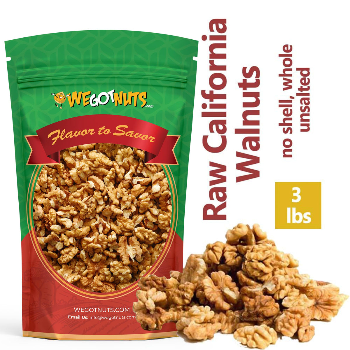 We Got Nuts resealable pouch keeps walnuts fresh after opening
