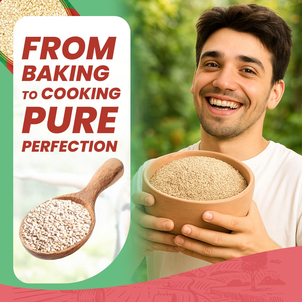 We Got Nuts sesame seeds toasted to enhance flavor and aroma.