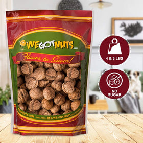 We Got Nuts shell closeup highlights quality and natural texture.