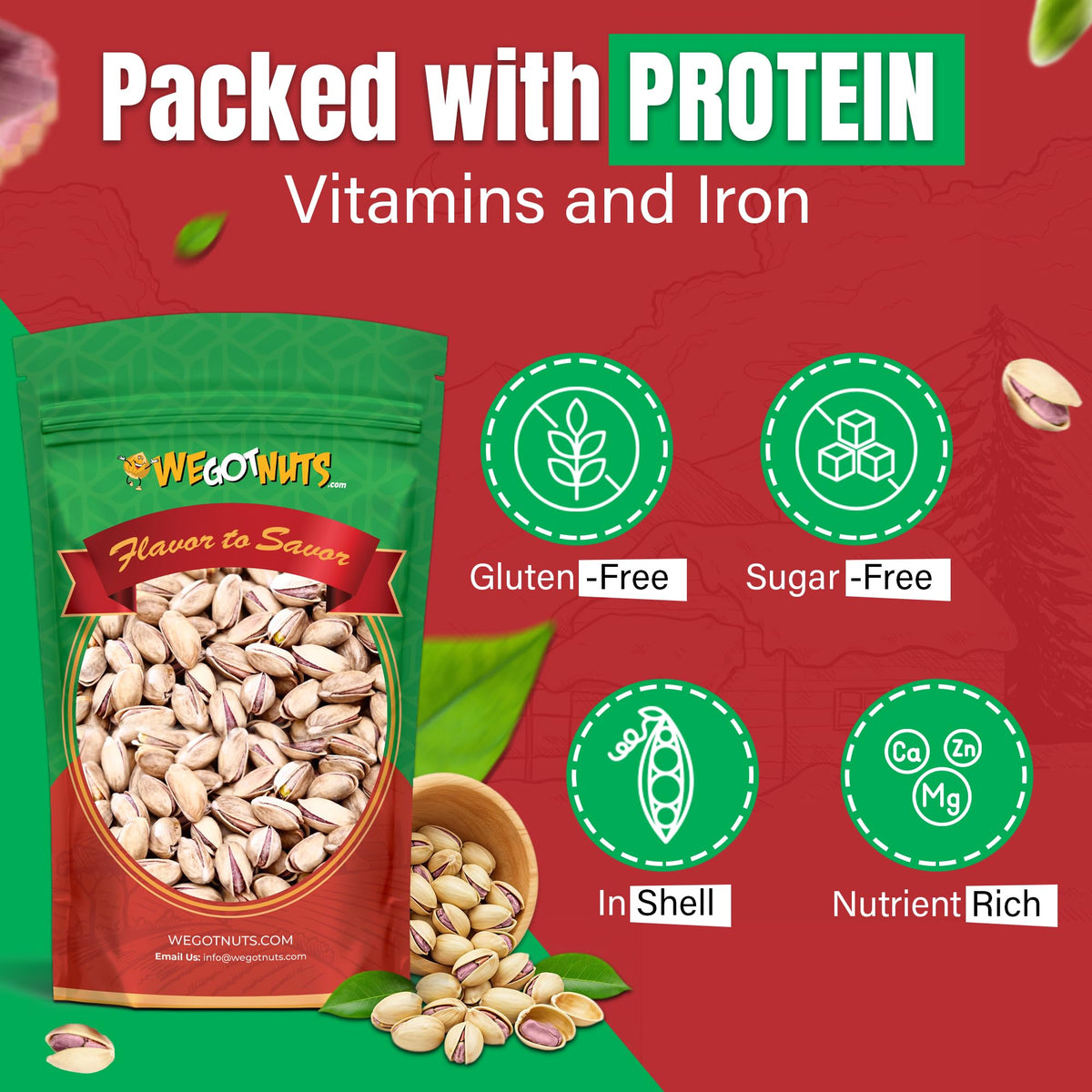We Got Nuts pistachios in-shell handful ideal for quick snacking
