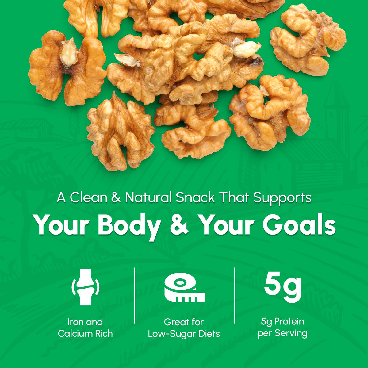 We Got Nuts unsalted all-natural walnuts ideal for healthy snacks