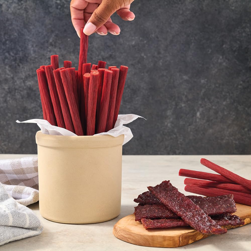 Weaver's Hot Beef Sticks nutrition panel on packaging highlights gluten-free claims