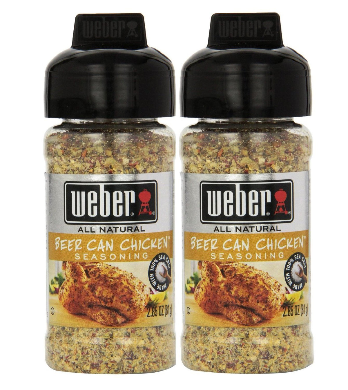 Weber Beer Can Chicken Seasoning 81g packaging ready for grilling