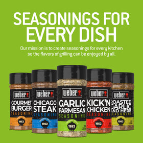 Weber Garlic Parmesan Seasoning on pasta enhances creamy sauces.