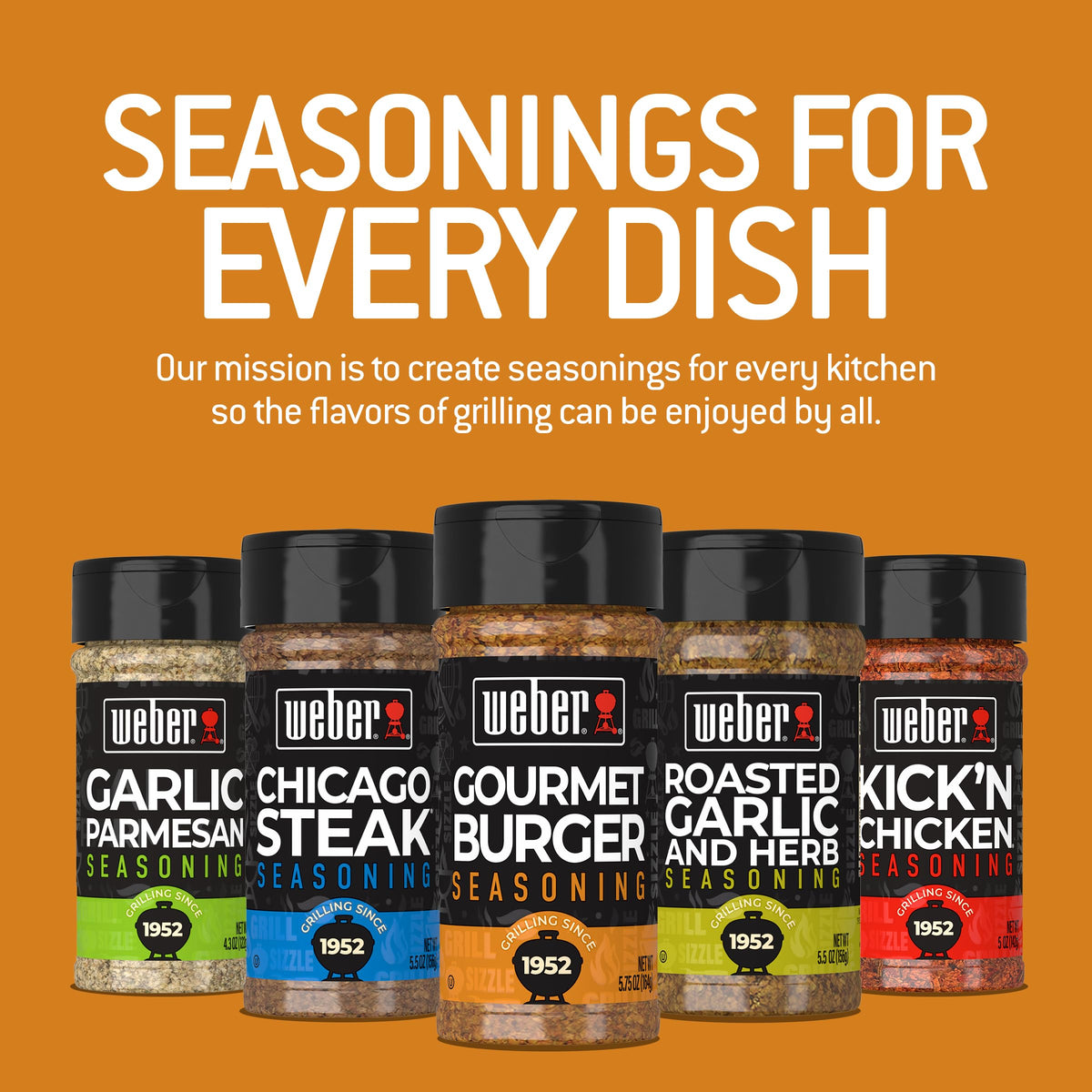 Weber Gourmet Burger Seasoning on grill-ready burgers delivers consistent flavor