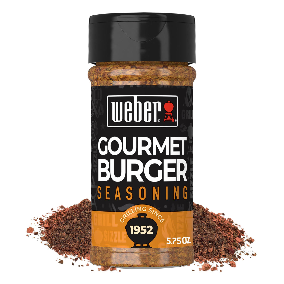 Weber Gourmet Burger Seasoning pack of 6 on display, convenient for stock