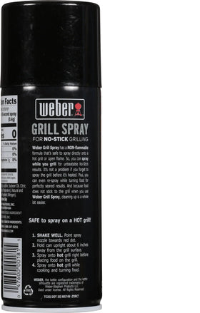 Weber Grill'N Spray close-up label highlighting safe heat use.