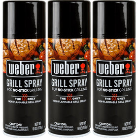 Weber Grill'N Spray three-pack cans ready for grilling prep.