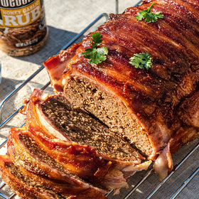 Weber Honey Garlic Rub on grilled pork for flavorful bite