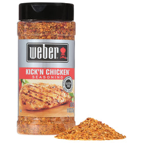 Weber Kick'N Chicken Seasoning with orange-peel note delivers citrus heat balance.