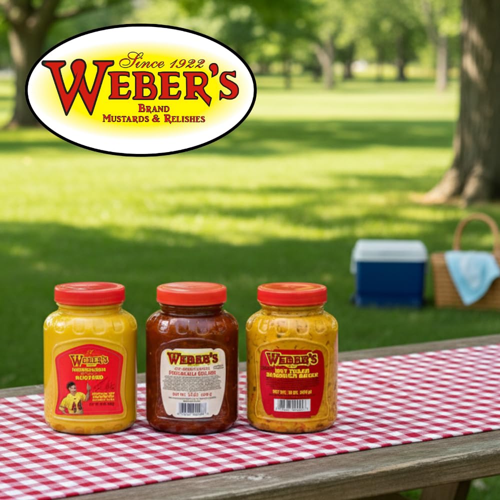 Weber's Horseradish Mustard 3-pack kitchen table flavor for meals.