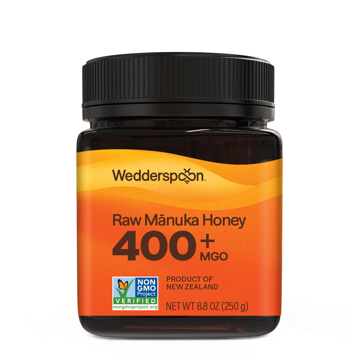 Wedderspoon Raw Manuka Honey bottle front, premium flavor for daily use