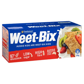 Weet-Bix Original 375g packaging, Australian-made breakfast option.