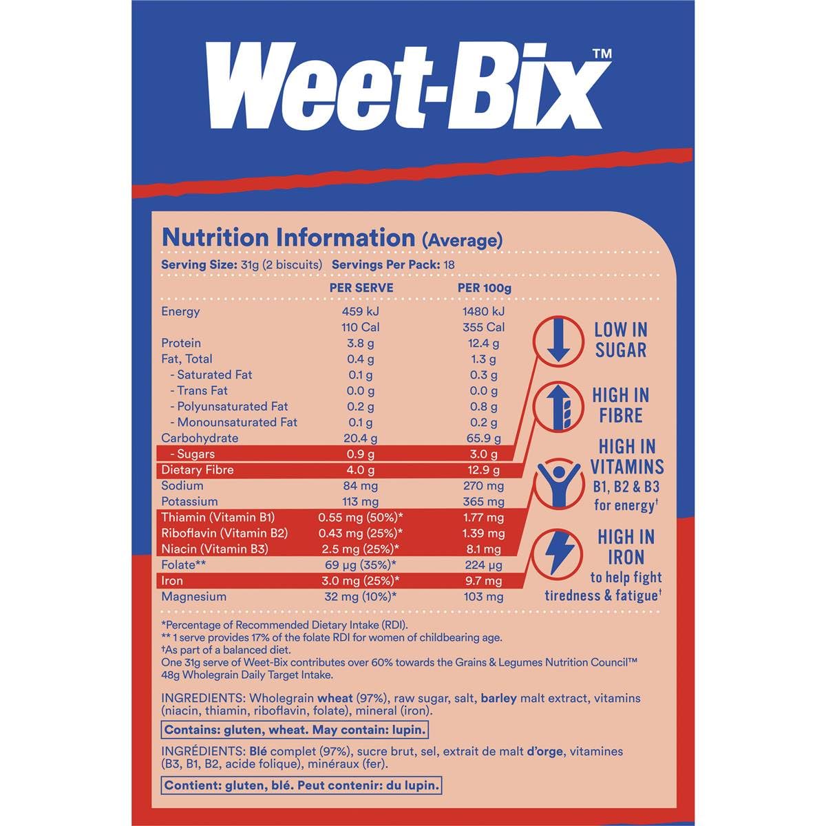 Pouring Weet-Bix Original 375g into a bowl for busy mornings.