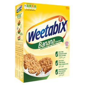 Weetabix Banana Biscuits front pack display for quick breakfast options