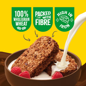 Bowl of Weetabix Chocolate with milk and spoon, ready for a chocolatey morning.